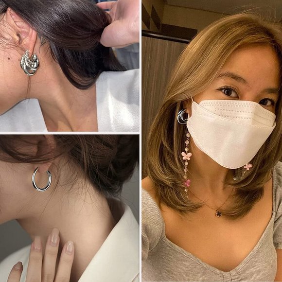 New Dangling Earrings Bundle 54 Pairs Gold Hoop Earrings Set for Women M… - Picture 5 of 7